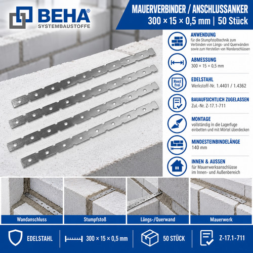 50x mauerverbinder flachanker - 50x,