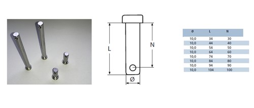 Steckbolzen 10mm edelstahl - steckbolzen,
